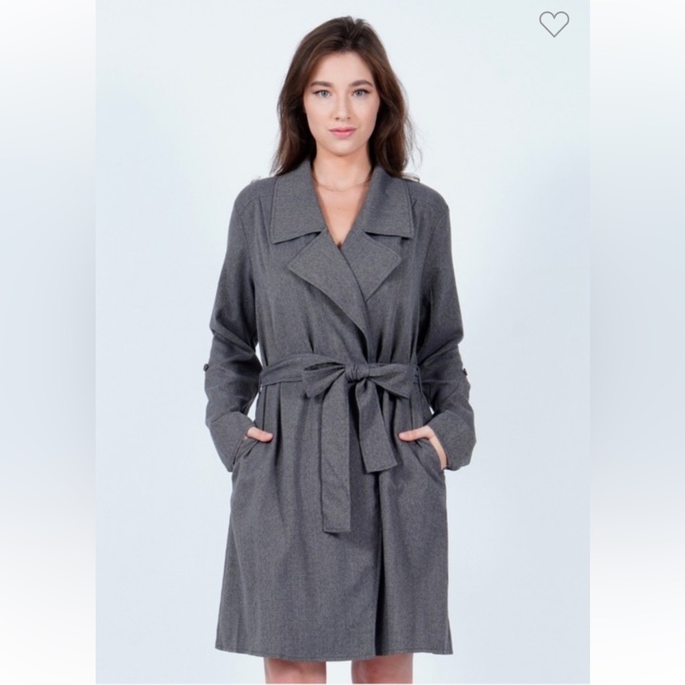 Gray Women's Trench Coat